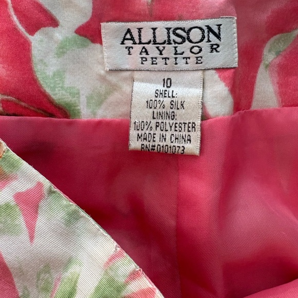 Silk Pants Vintage Floral 8 Petite Allison Taylor - Picture 7 of 7